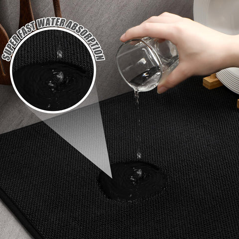 Hushee alfombrillas drenaje para ollas y sartenes, secado eficiente en la cocina.