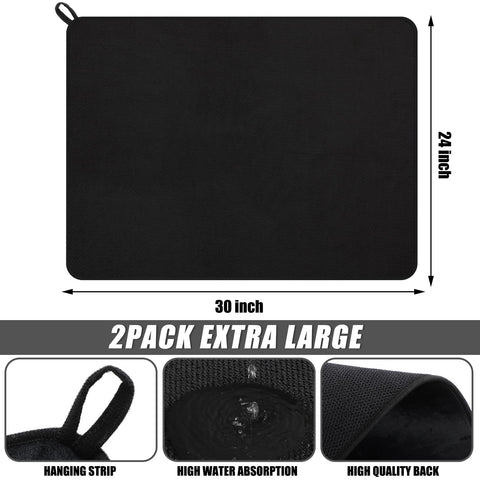Alfombrillas Hushee de microfibra absorbente, ideal para secado rápido de vajilla.