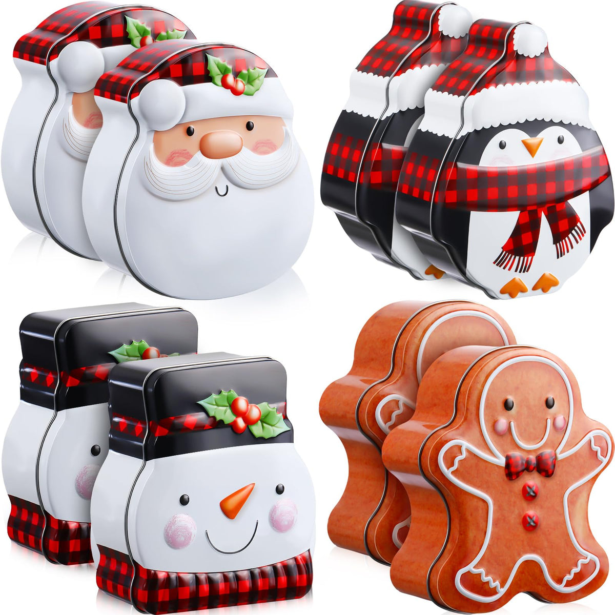 Lata Hushee con Santa para galletas navideñas y regalos.