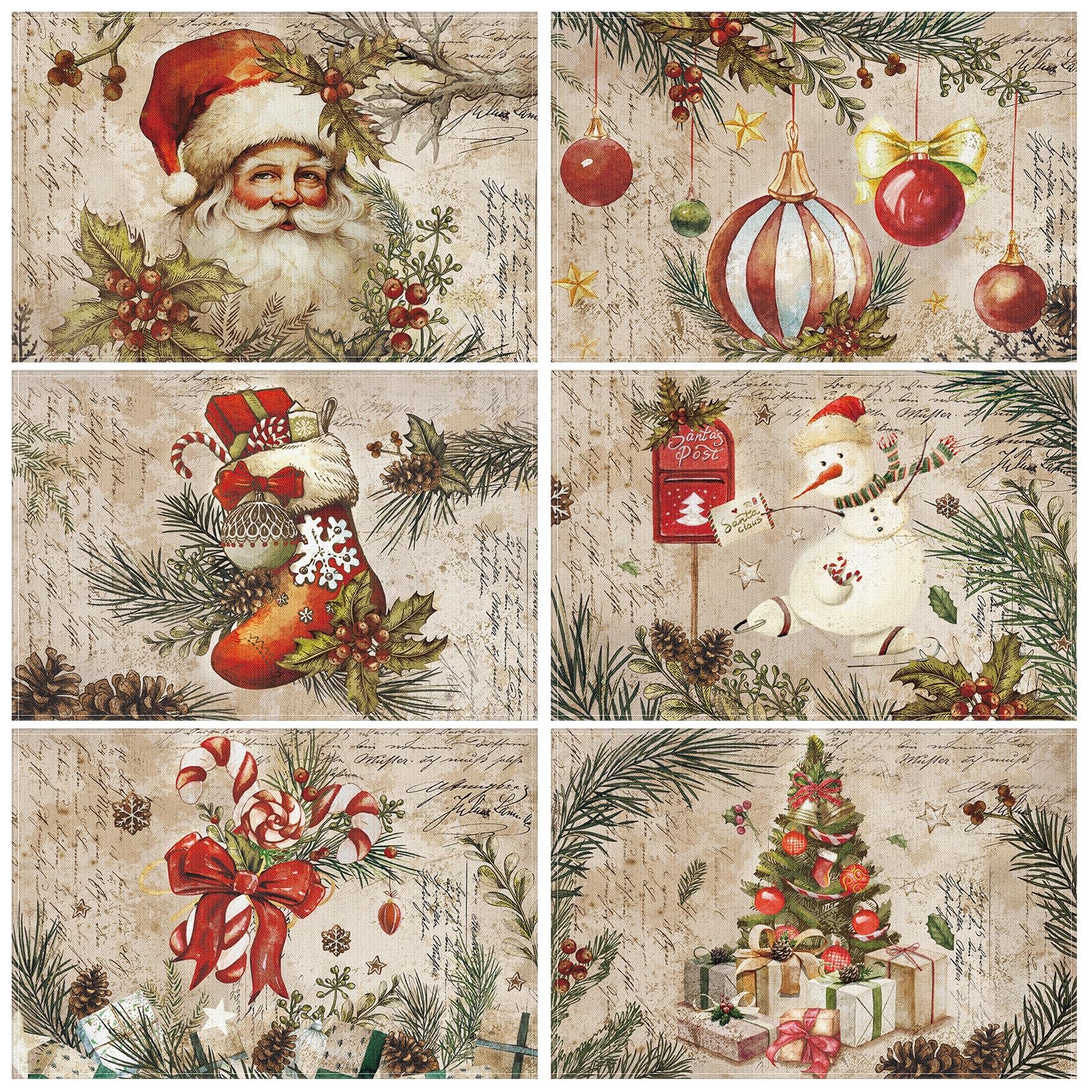 Manteles Hushee Navidad clásicos 12x18 para una mesa elegante.