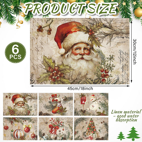 Manteles Hushee Navidad lavables 12x18 protegiendo la mesa frente a manchas.