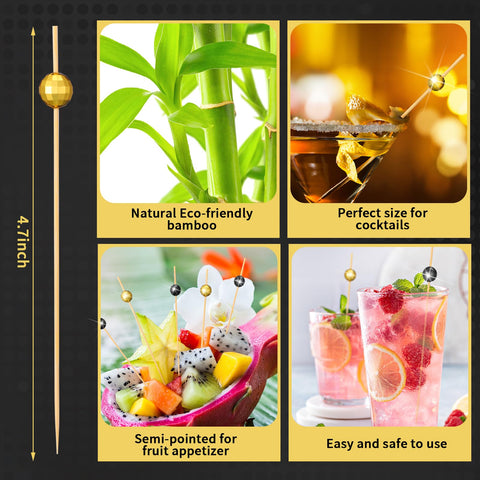 Pinchos de bambú Hushee para aperitivos, frutas o quesos.