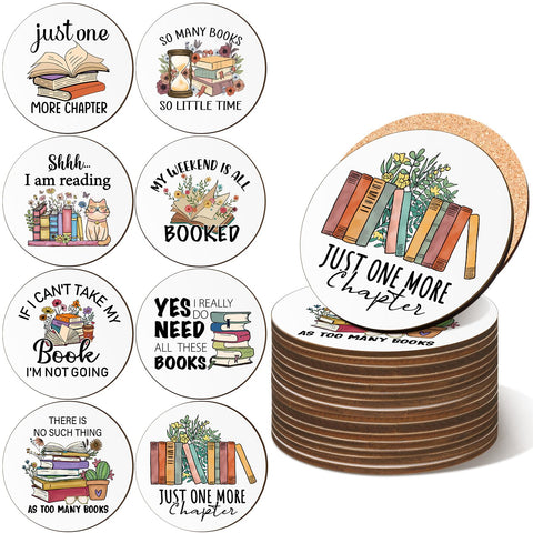 Hushee posavasos libro con diseño único para clubes de lectura.