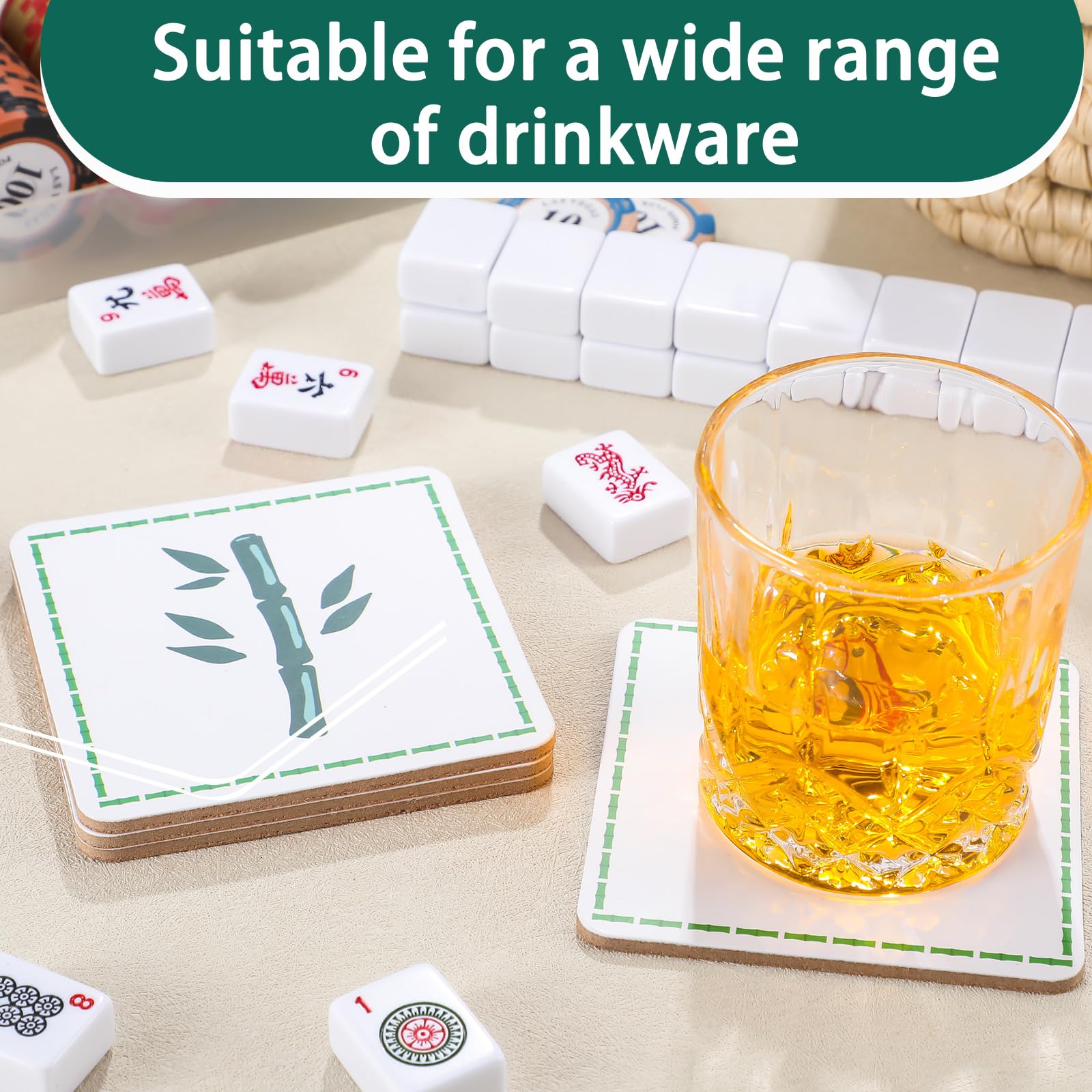 Hushee posavasos Mahjong rosa bordado luce elegante en cualquier ocasión