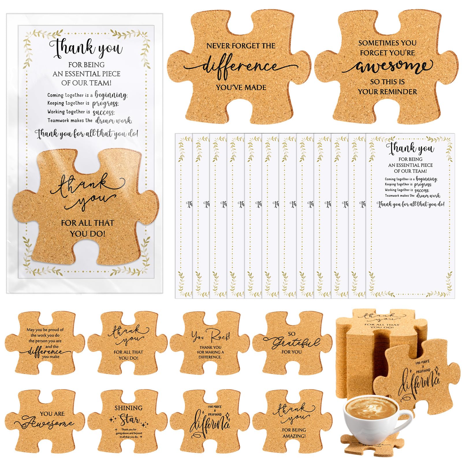 Hushee posavasos rompecabezas motivacional, ideal para oficina y regalo de equipo.