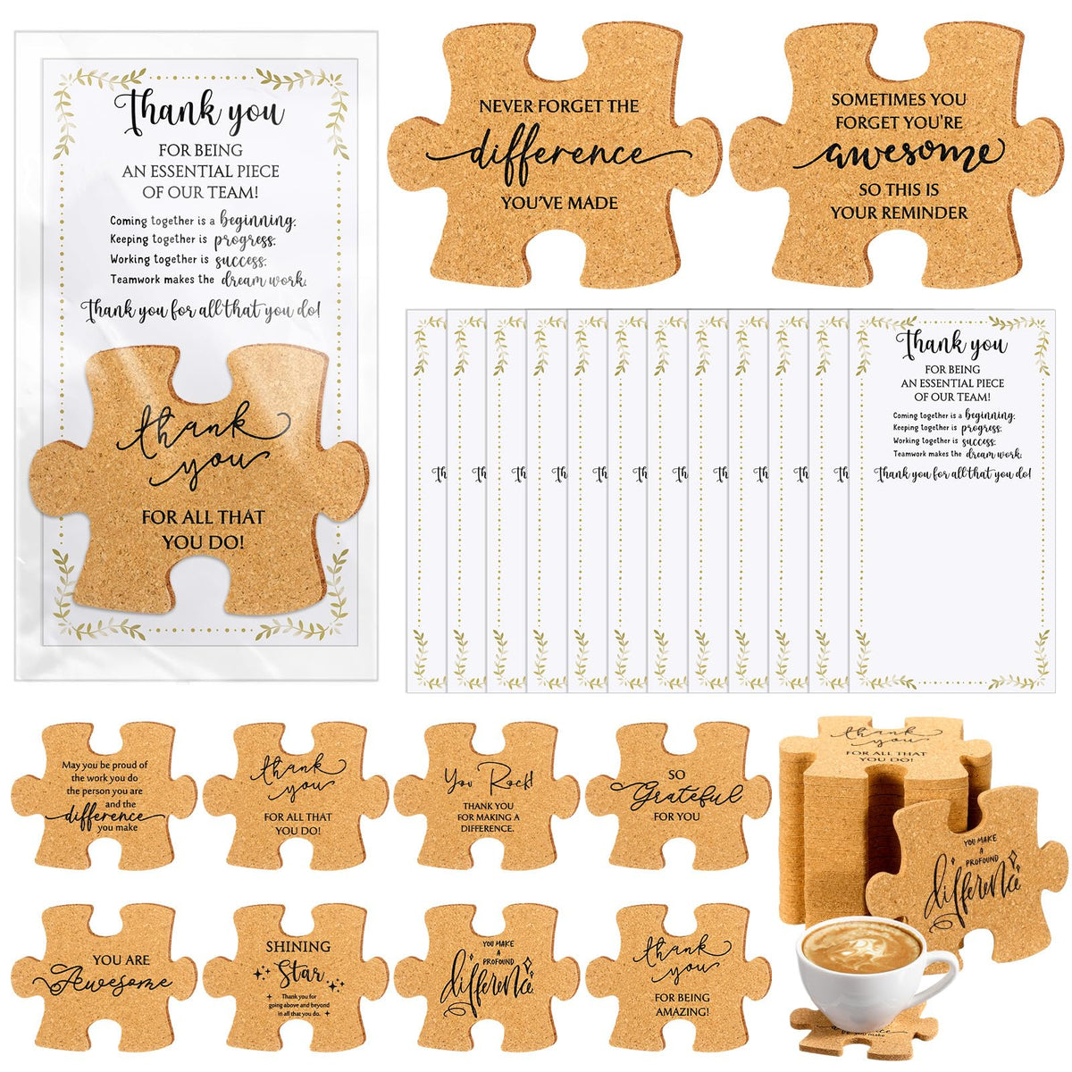Hushee posavasos rompecabezas motivacional, ideal para oficina y regalo de equipo.