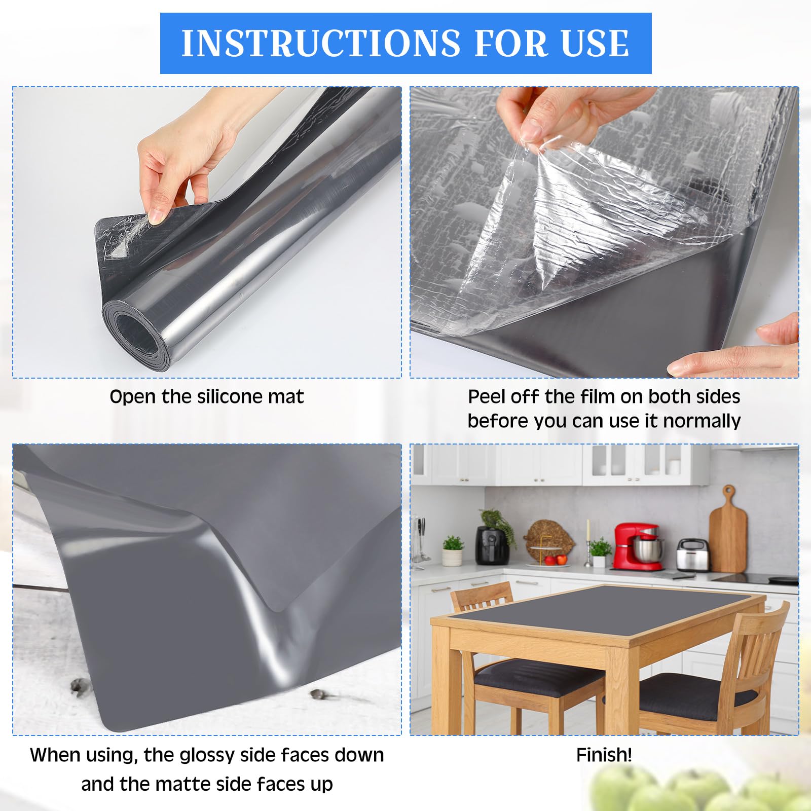 Silicona resistente al calor Hushee, apta para colocar ollas y sartenes.
