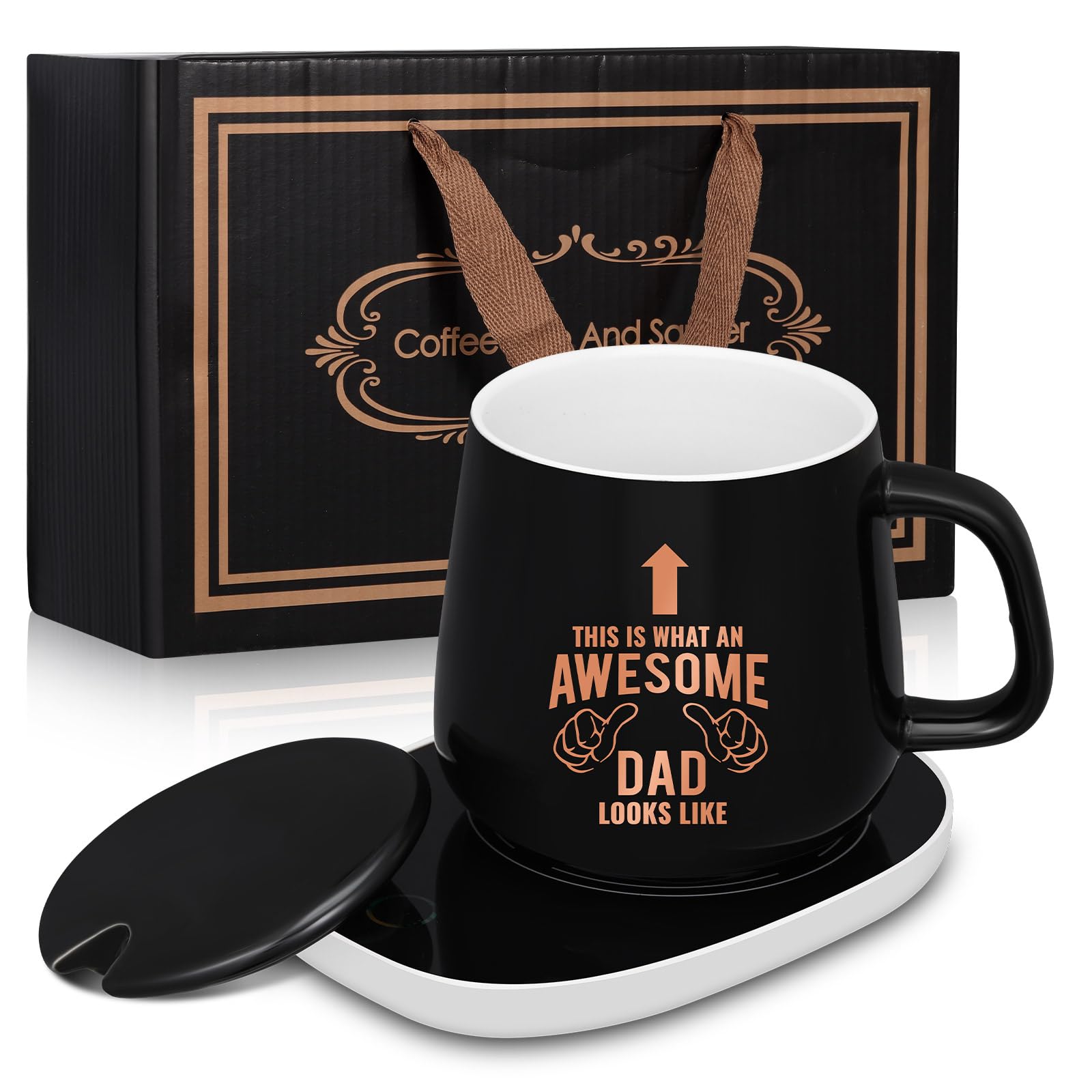 Taza Hushee de café de 13,5 onzas con tapa y cuchara, ideal para bebidas calientes