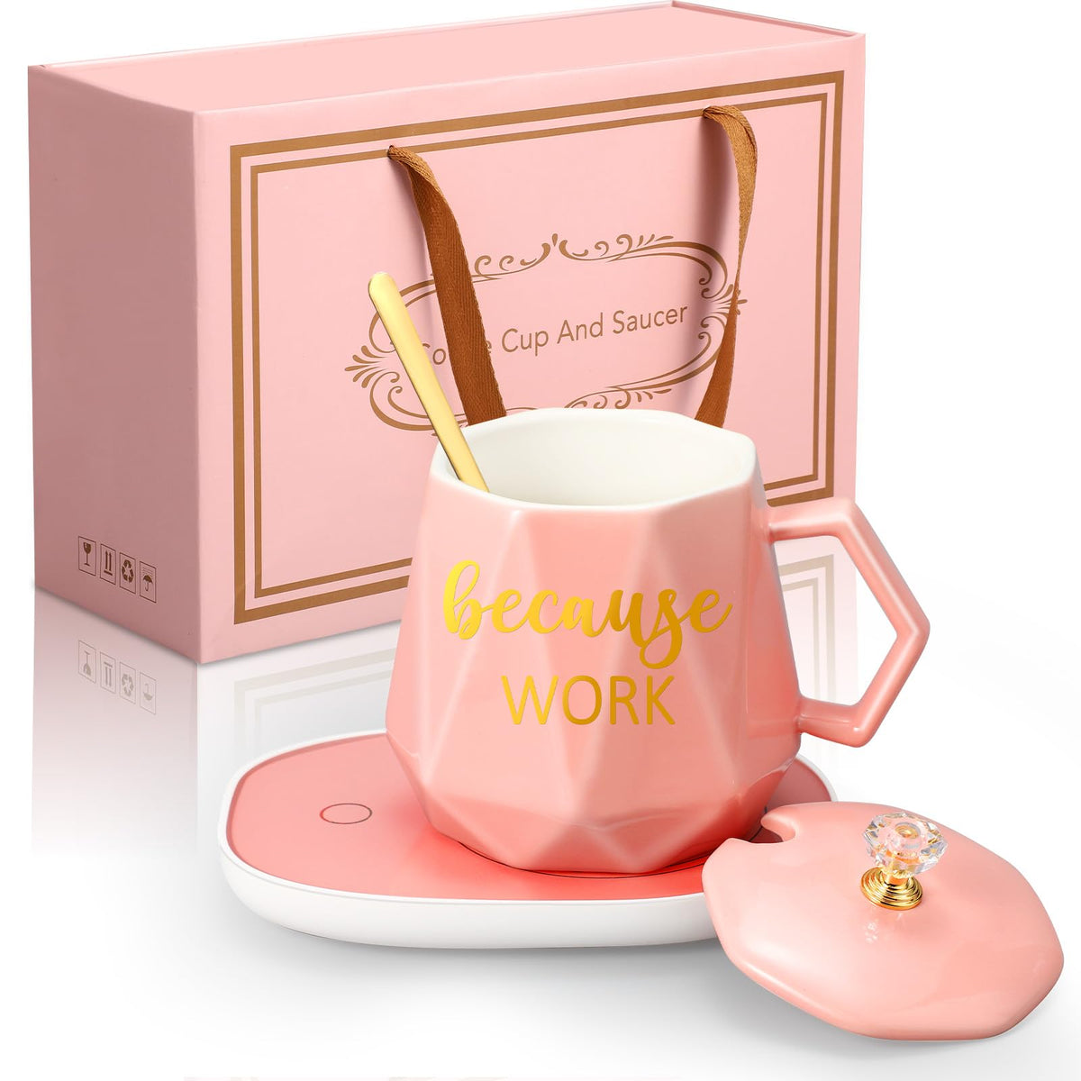 Taza Hushee para mujer con impresión dorada, regalo de aprecio