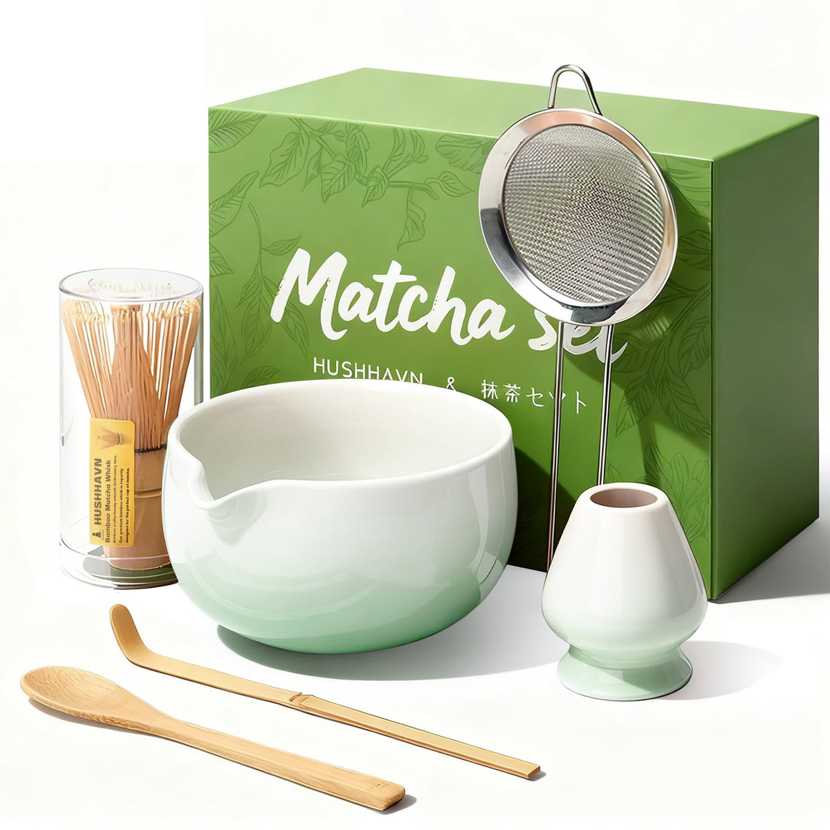 HUSHHAVN Matcha cuenco cerámico con gradiente suave para preparar té matcha