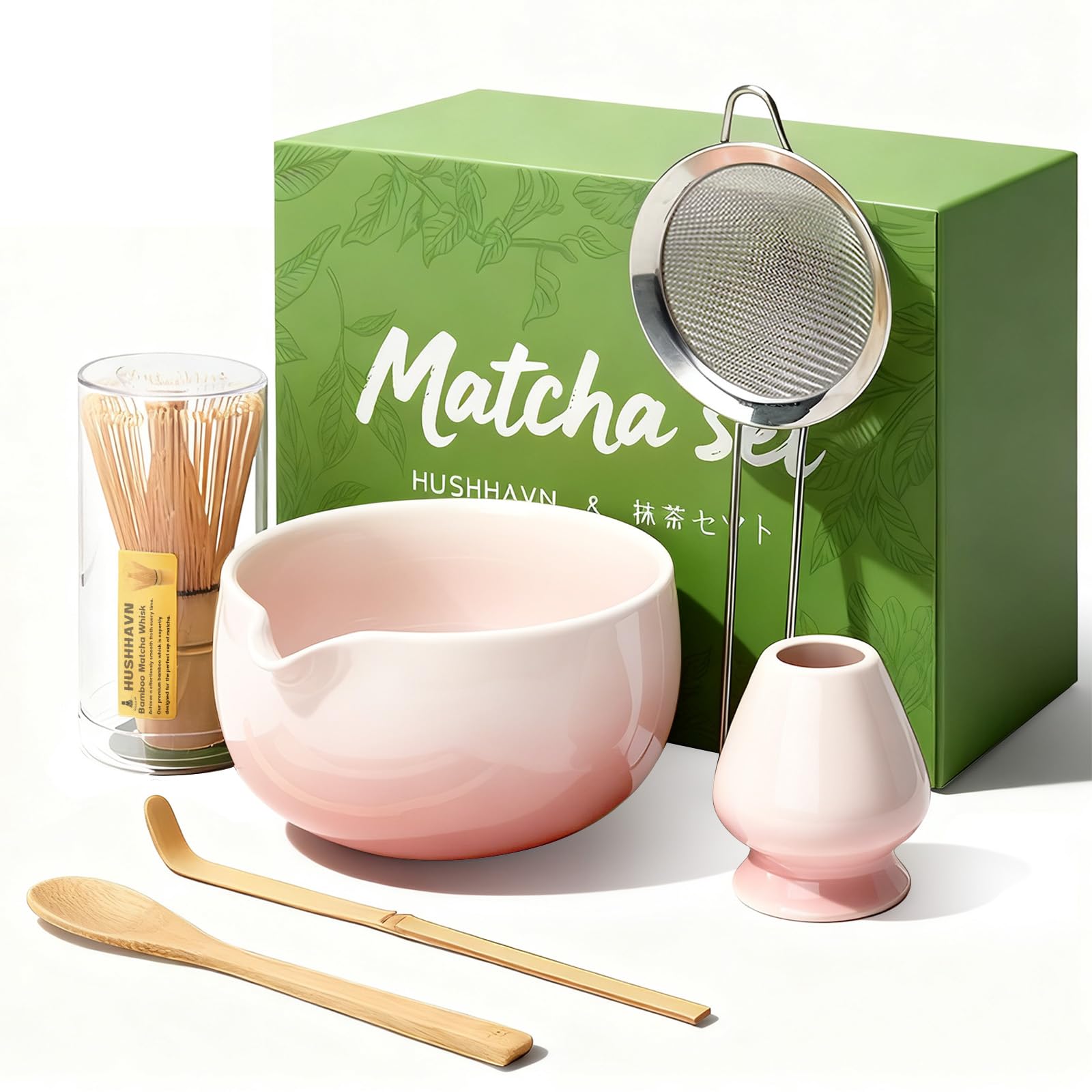HUSHHAVN tazón cerámico para preparar matcha suave y cremoso.
