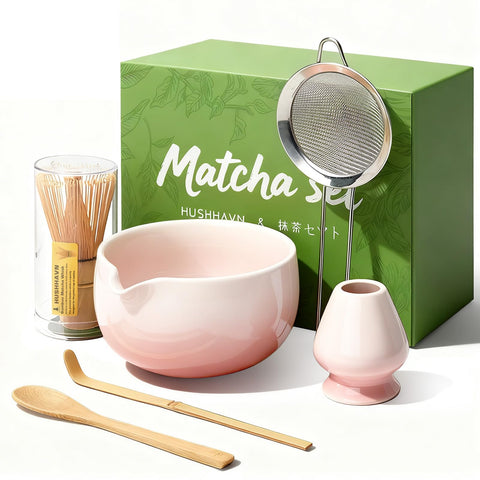 HUSHHAVN tazón cerámico para preparar matcha suave y cremoso.
