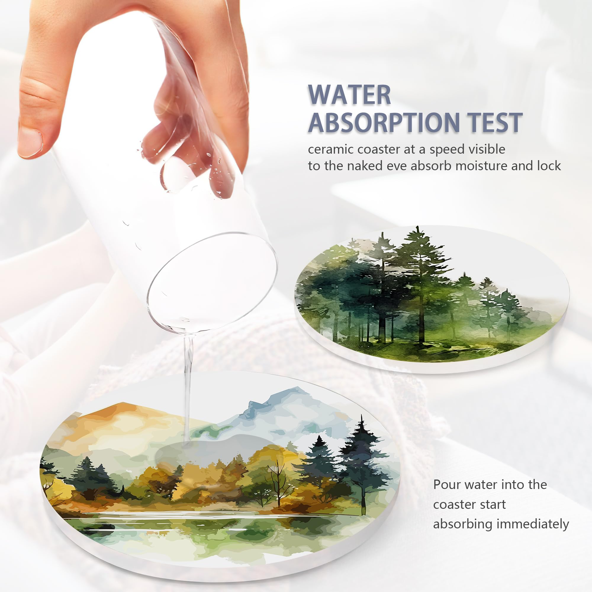 HUSITI posavasos cerámicos, absorben agua rápidamente, mesa limpia