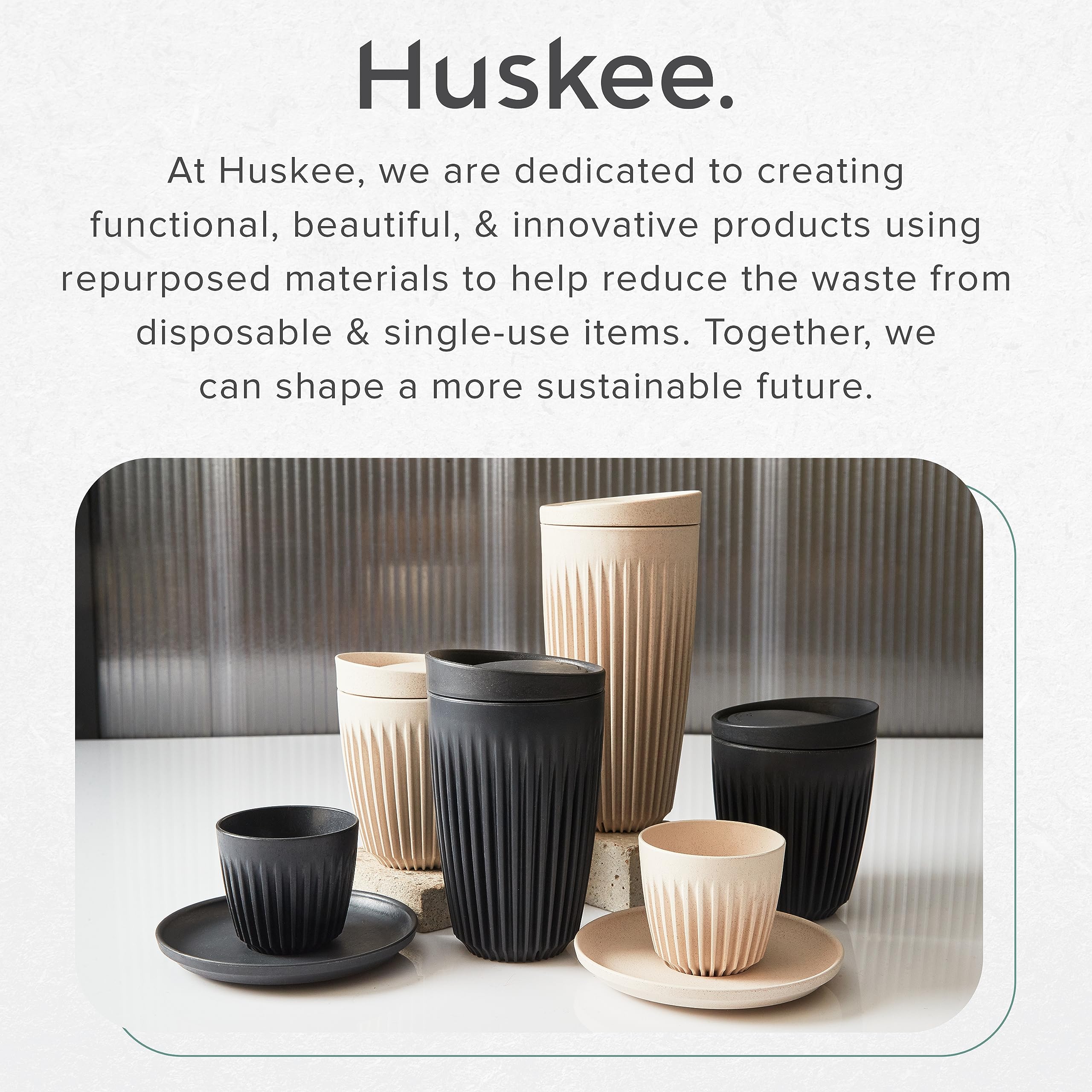 HUSKEE 12oz copa natural mantenimiento sostenible y reutilizable