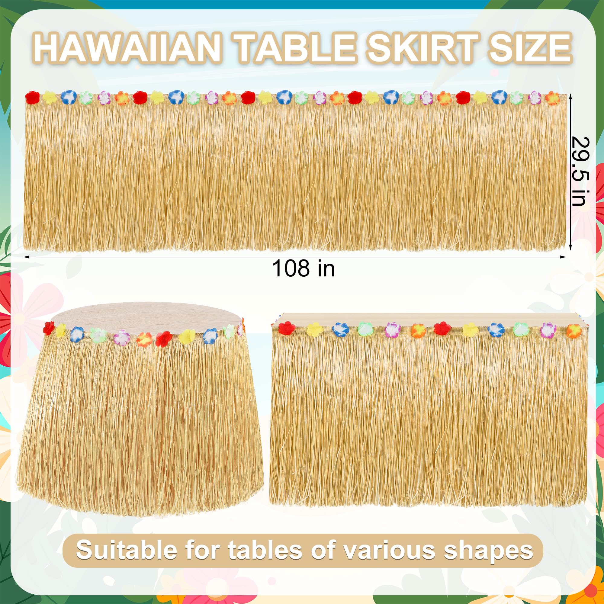 Decoración hawaiana dorada Huskein para fiesta luau, añade ambiente tropical duradero.