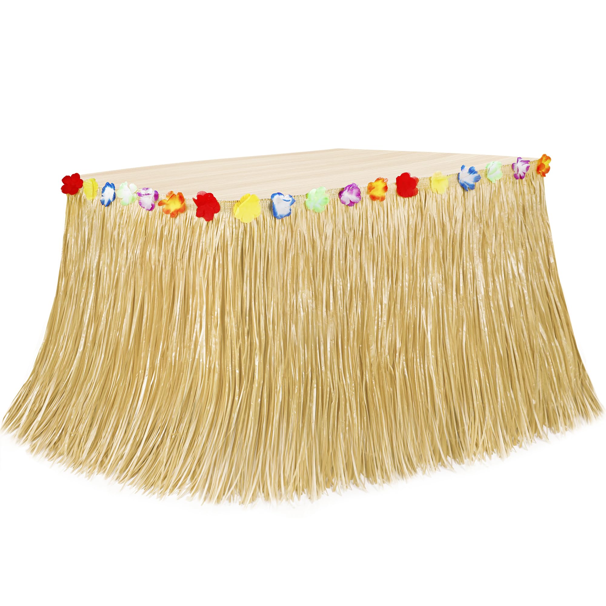 Falda de mesa Huskein de hierba natural 108 x 29,5 pulgadas, ideal para decoración al aire libre.