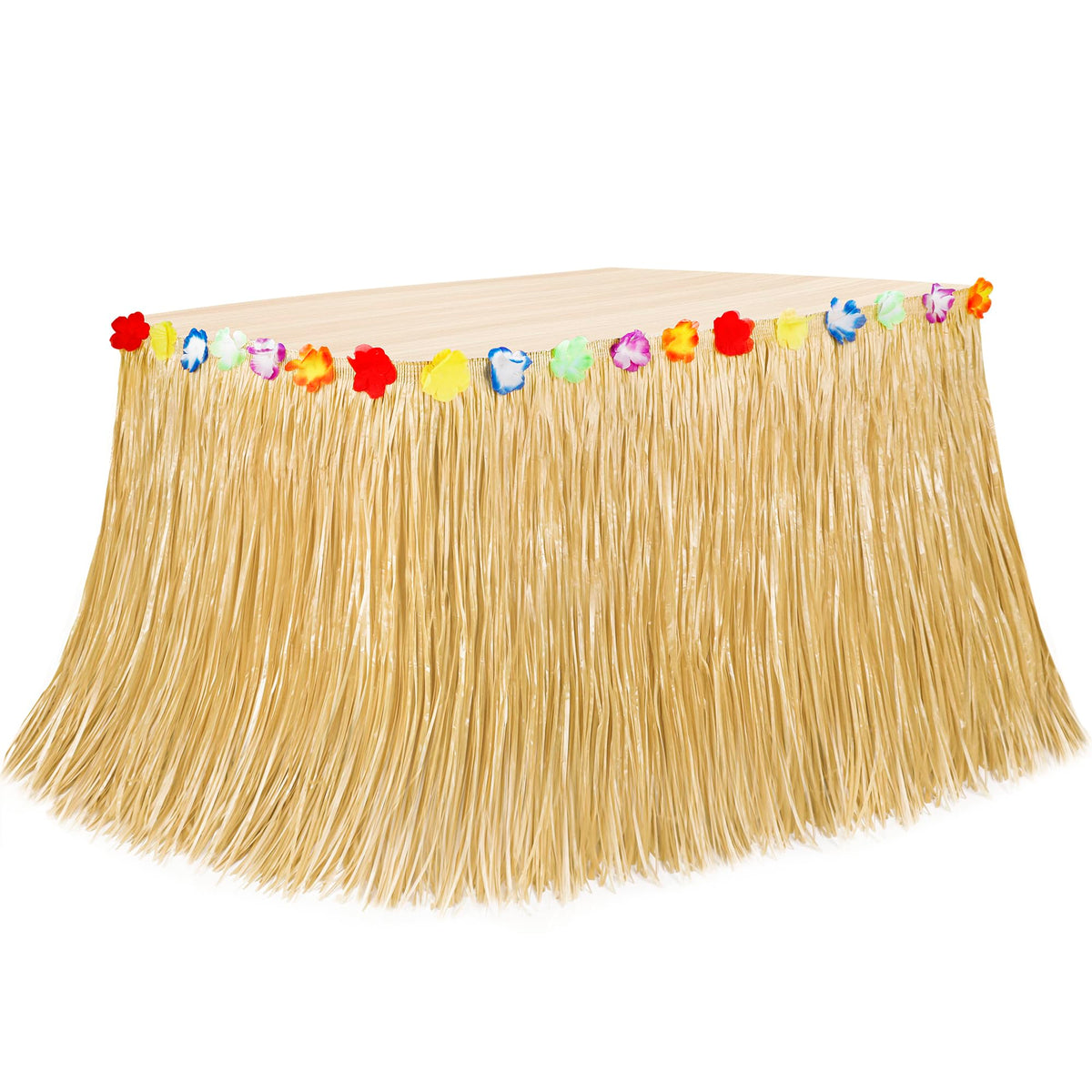 Falda de mesa Huskein de hierba natural 108 x 29,5 pulgadas, ideal para decoración al aire libre.