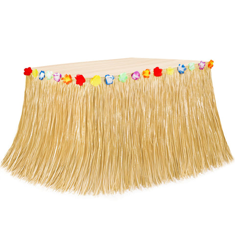 Falda de mesa Huskein de hierba natural 108 x 29,5 pulgadas, ideal para decoración al aire libre.