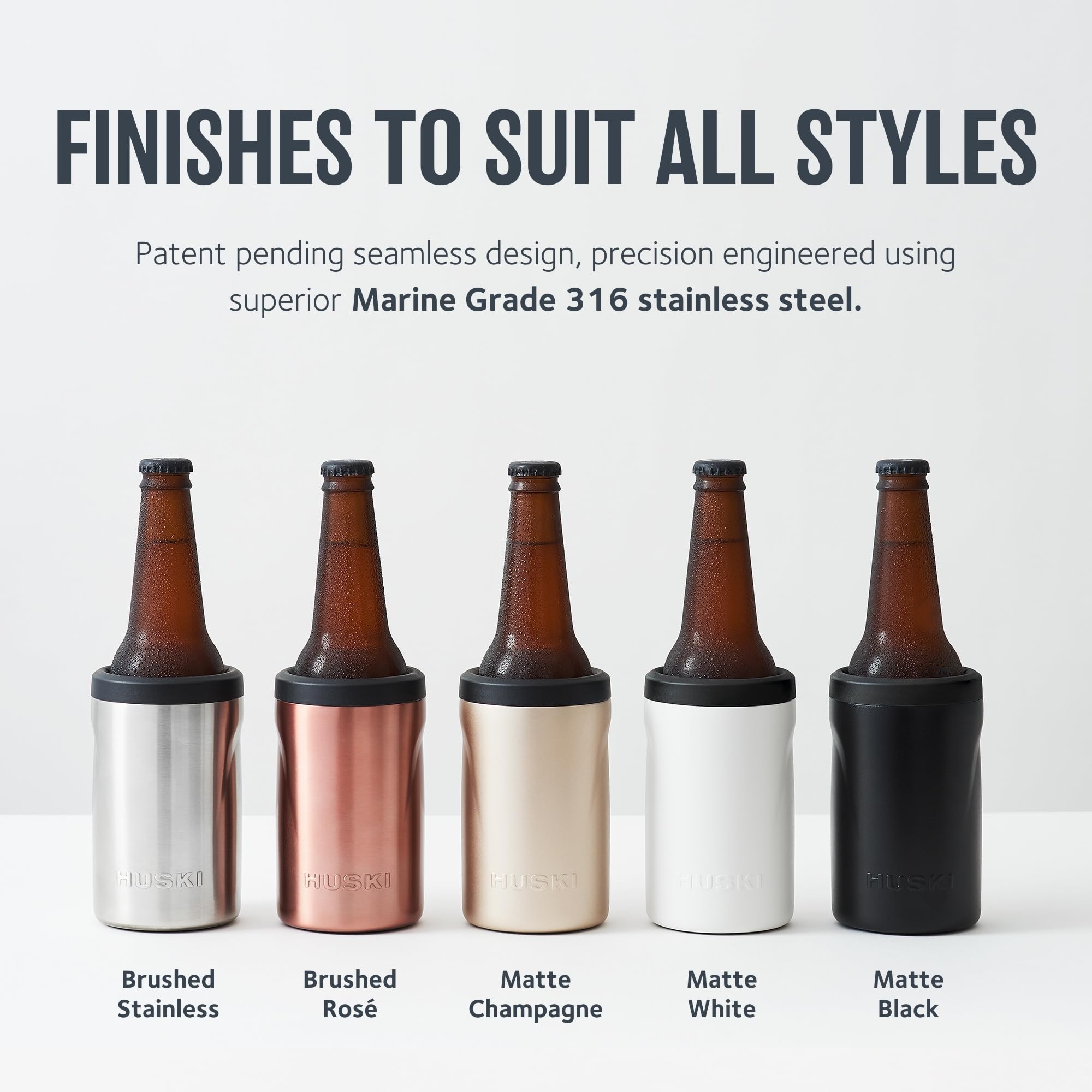 Base de silicona suave en Huski Beer Cooler 2.0 protege superficies.
