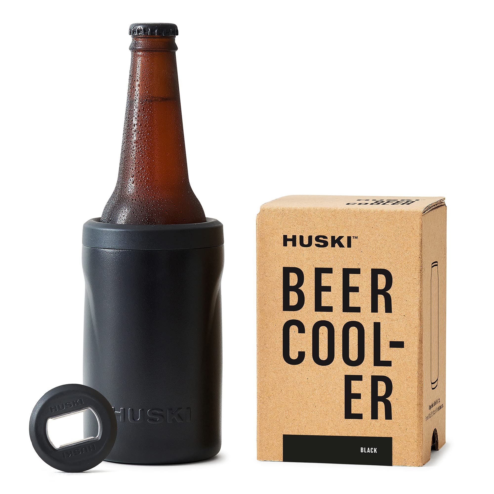 Huski Beer Cooler 2.0 visto frontal, mantiene las bebidas frías por más tiempo.