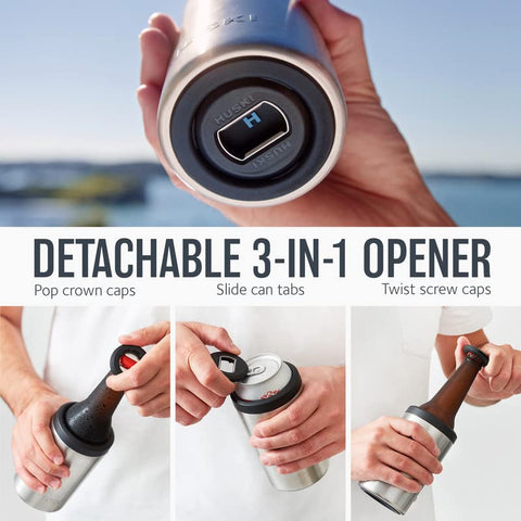 Tapa flexi lock ventilada de Huski Beer Cooler 2.0 facilita intercambiar bebidas.