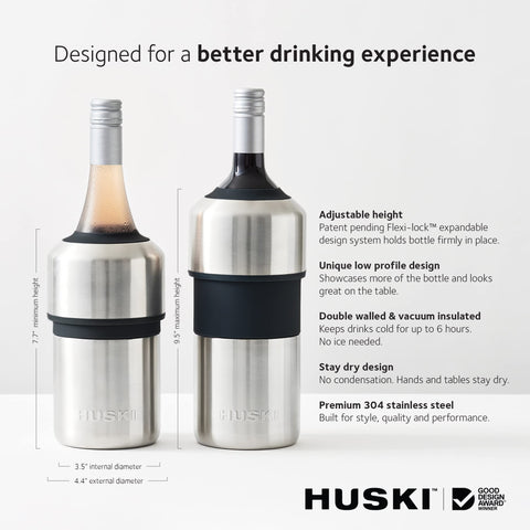 Huski doble-pared-aislamiento evita condensación y manos secas.