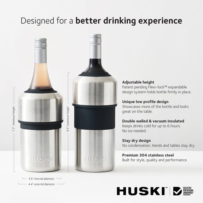 Enfriador Huski de doble pared evita condensación en la mesa.