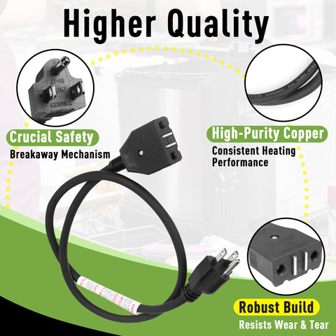 HUTUDAN: cordón resistente al calor, duradero para uso diario en freidora Masterbuilt.