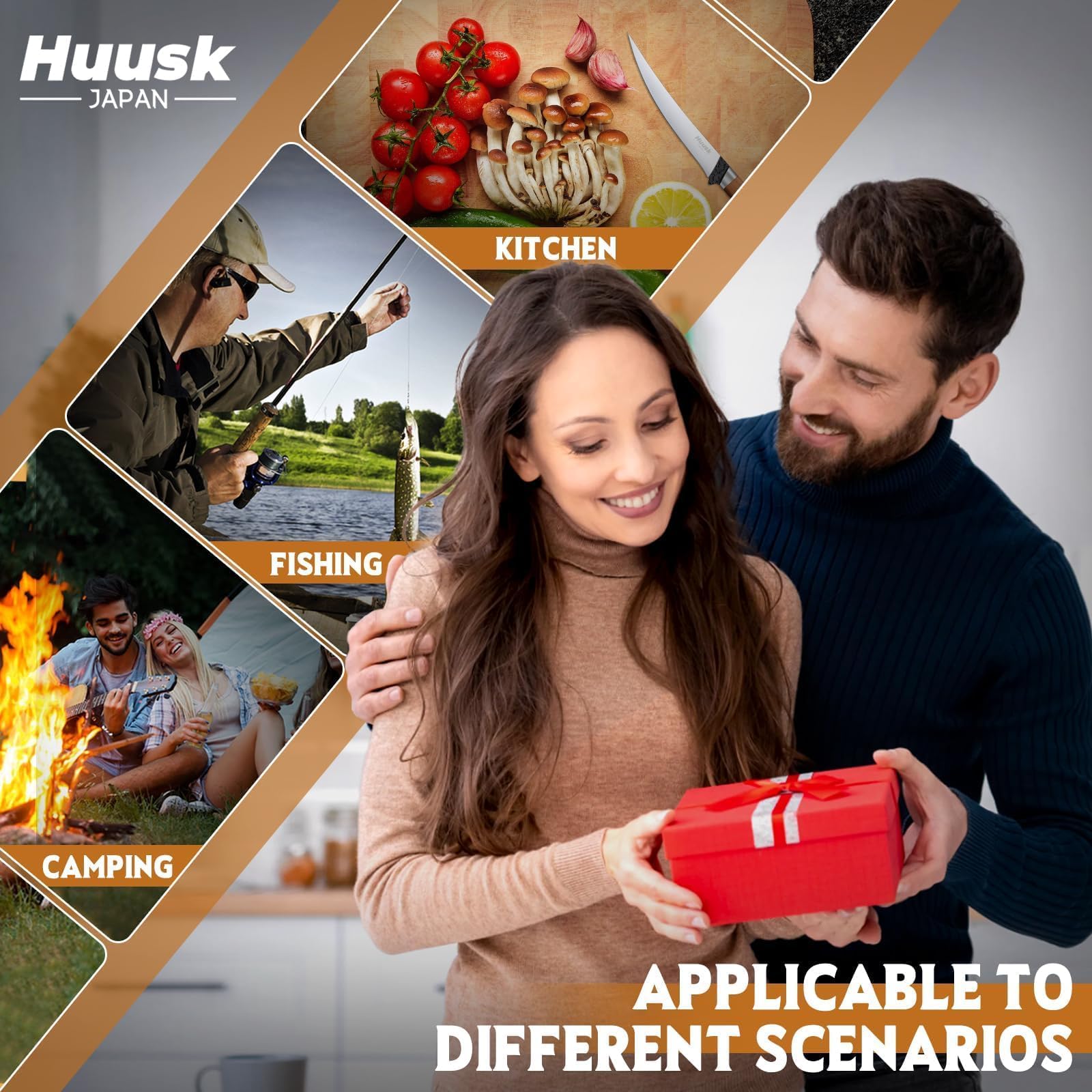 Huusk caja regalo para cuchillo filetear, ideal para regalo