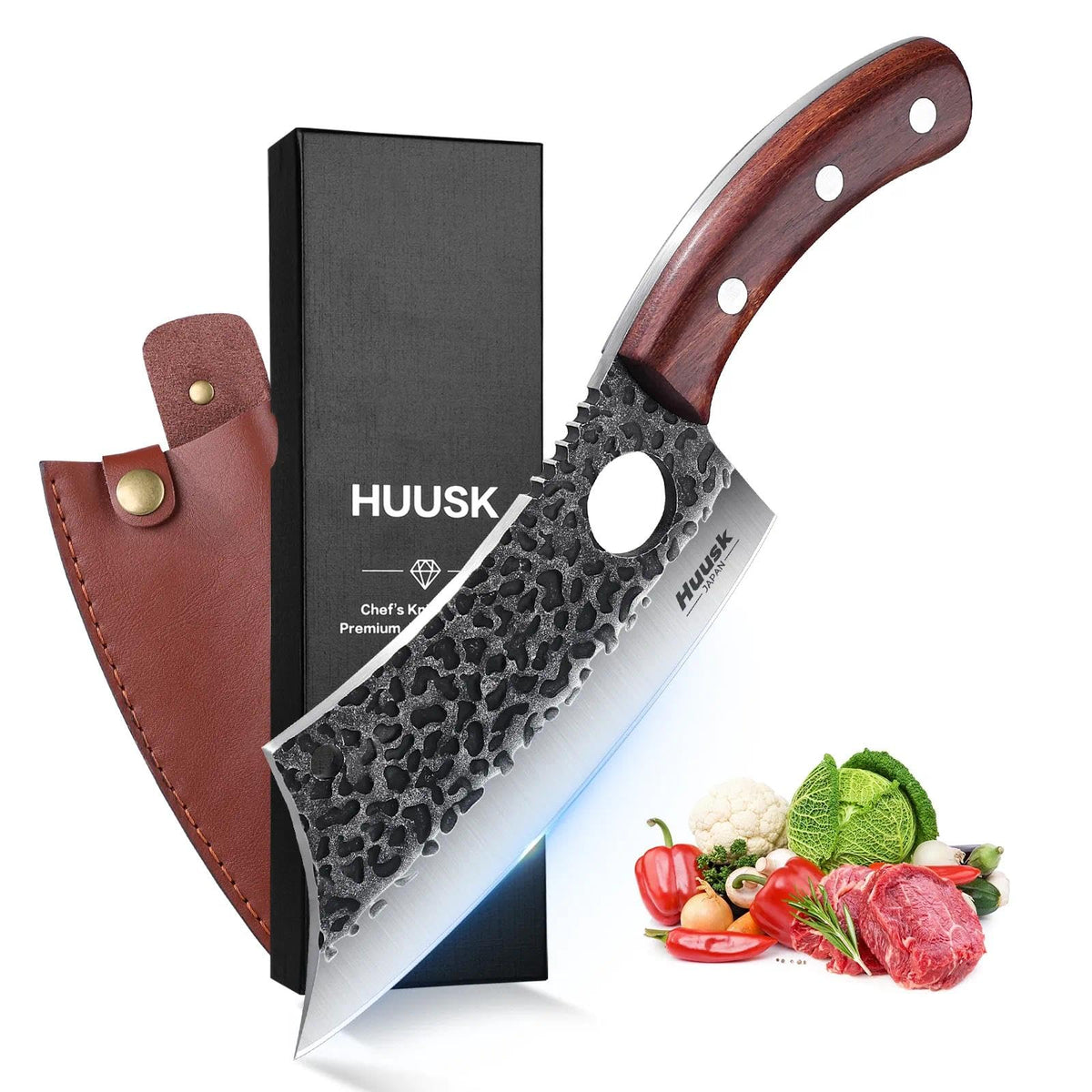 Cuchillo Huusk para carnes: corte preciso y cómodo para trocear carne.