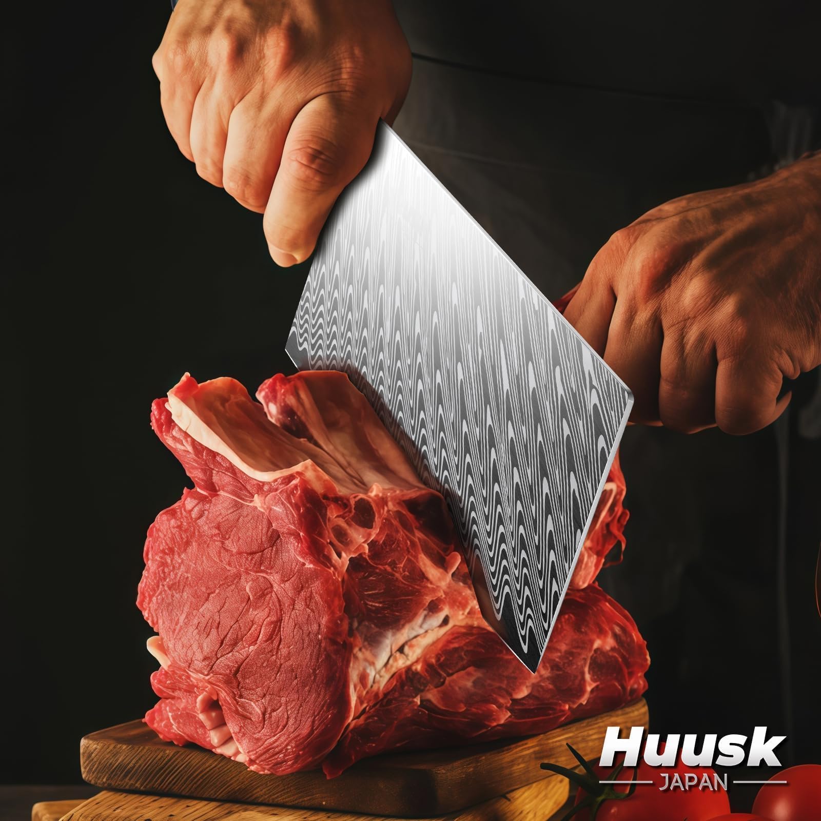 Huusk cuchillo carne, pescado y verduras, versátil para tareas diarias.