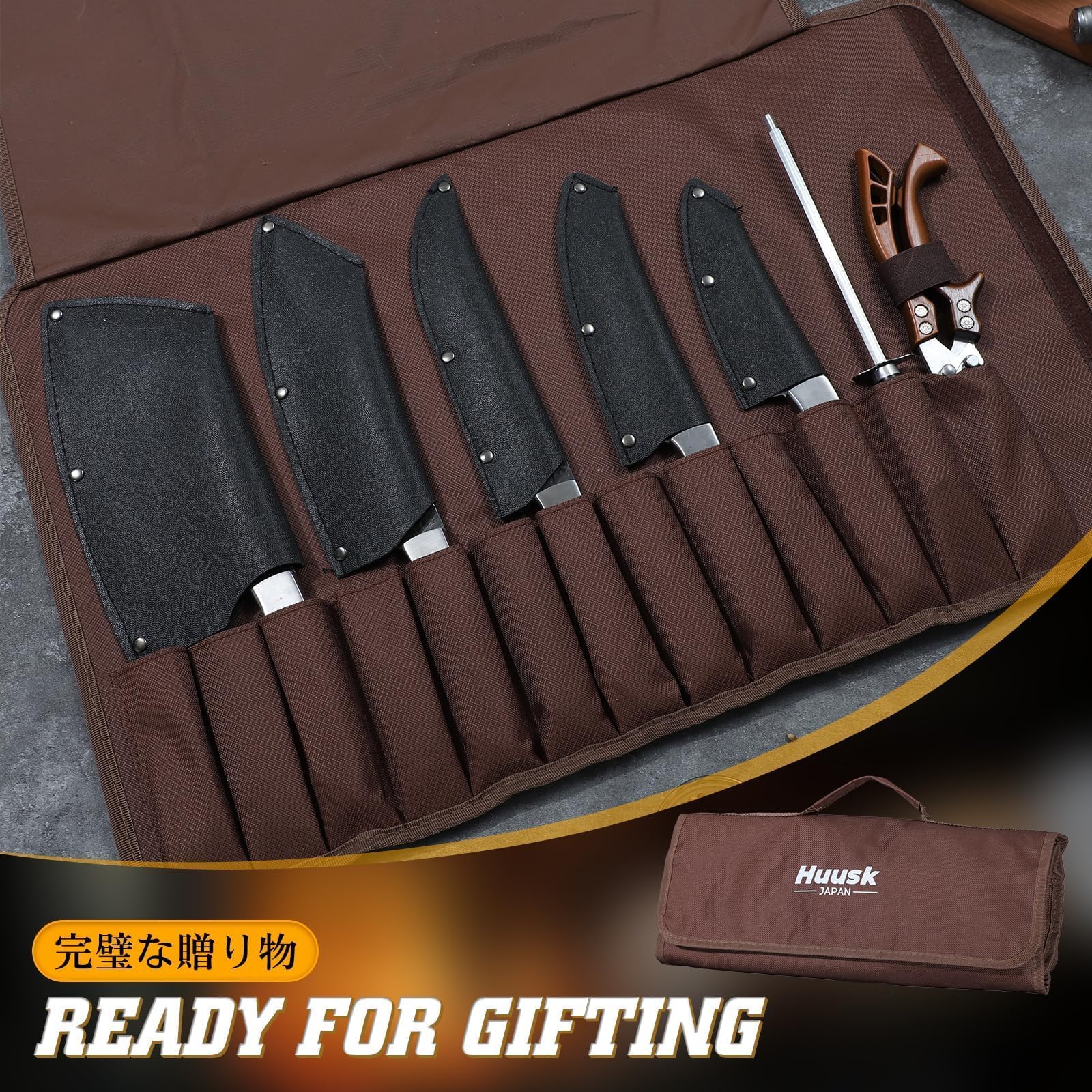 Huusk cuchillo carnicería forjado a mano: cortes precisos y duraderos.