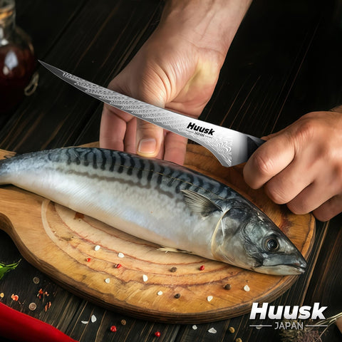 Huusk Cuchillo Filetear 7 pulgadas, diseño equilibrado para uso cómodo