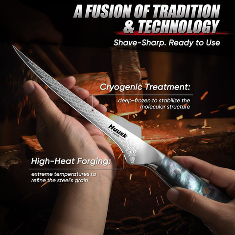 Huusk Cuchillo Filetear 7 pulgadas, uso diario en cocina profesional