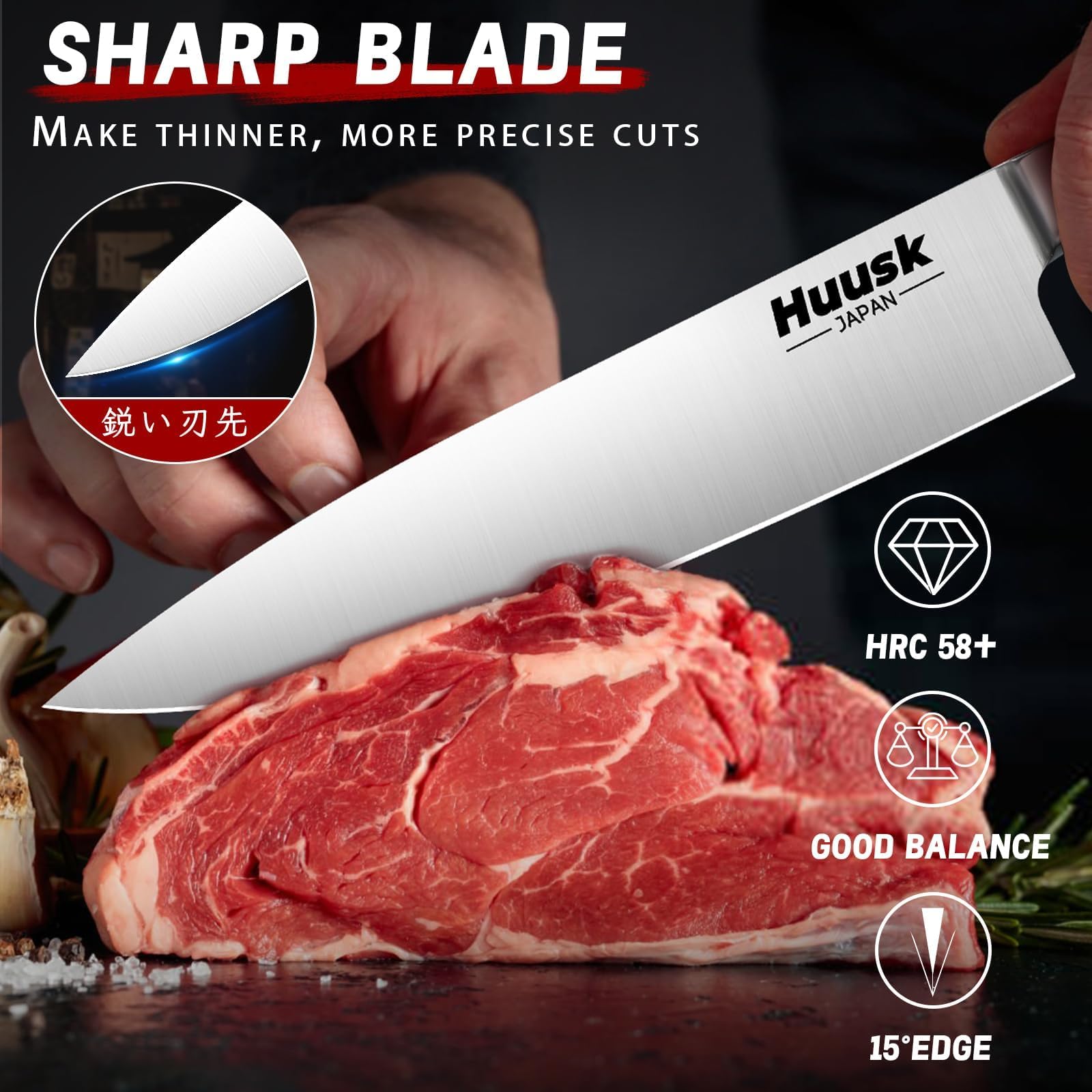 Huusk cuchillo pelador 3.5 pulgadas, ideal para pelar y preparar frutas pequeñas