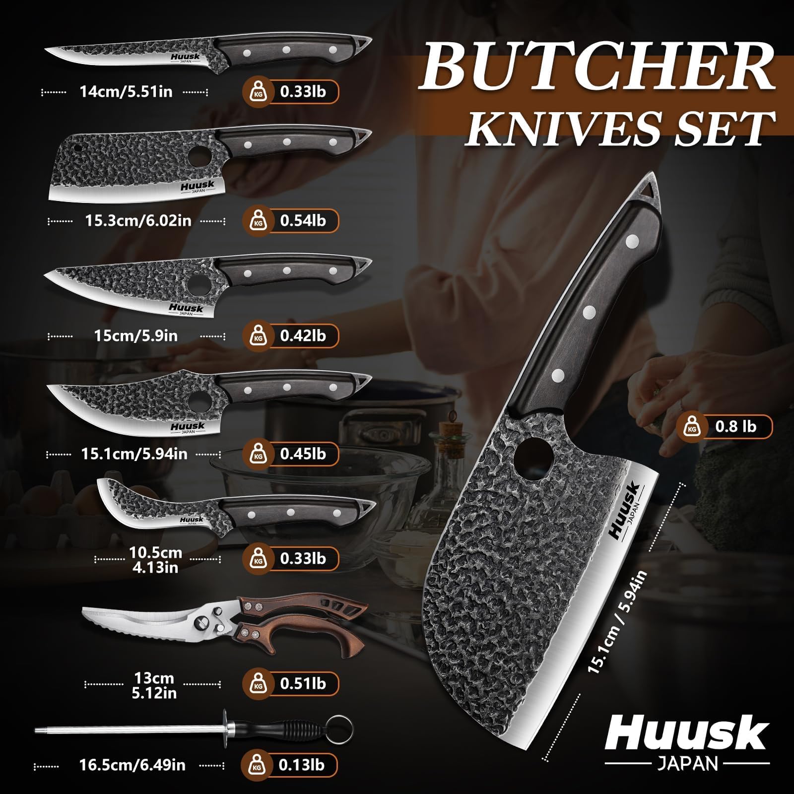 Cuchillo pelar Huusk con manejo cómodo para pelar y preparar