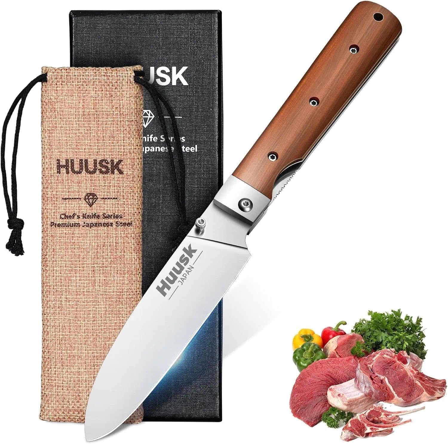 Huusk cuchillo plegable para cocina compacto, ideal para picar verduras