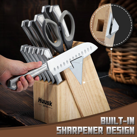 Cuchillo santoku Huusk de 6,5 pulgadas, ideal para picar y cortar con control.