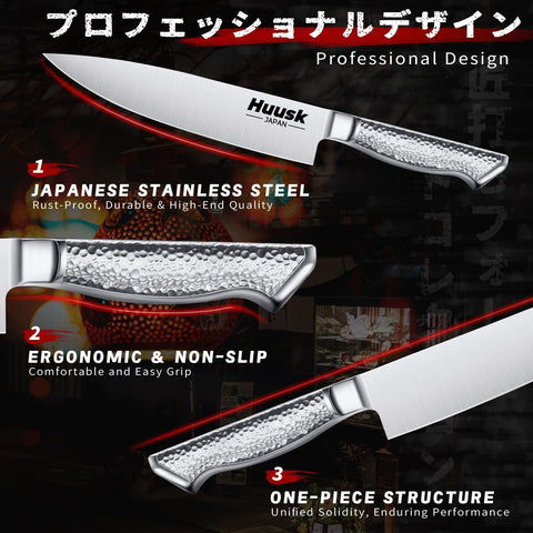 Huusk cuchillo santoku 7 pulgadas, versátil para picar y cortar verduras