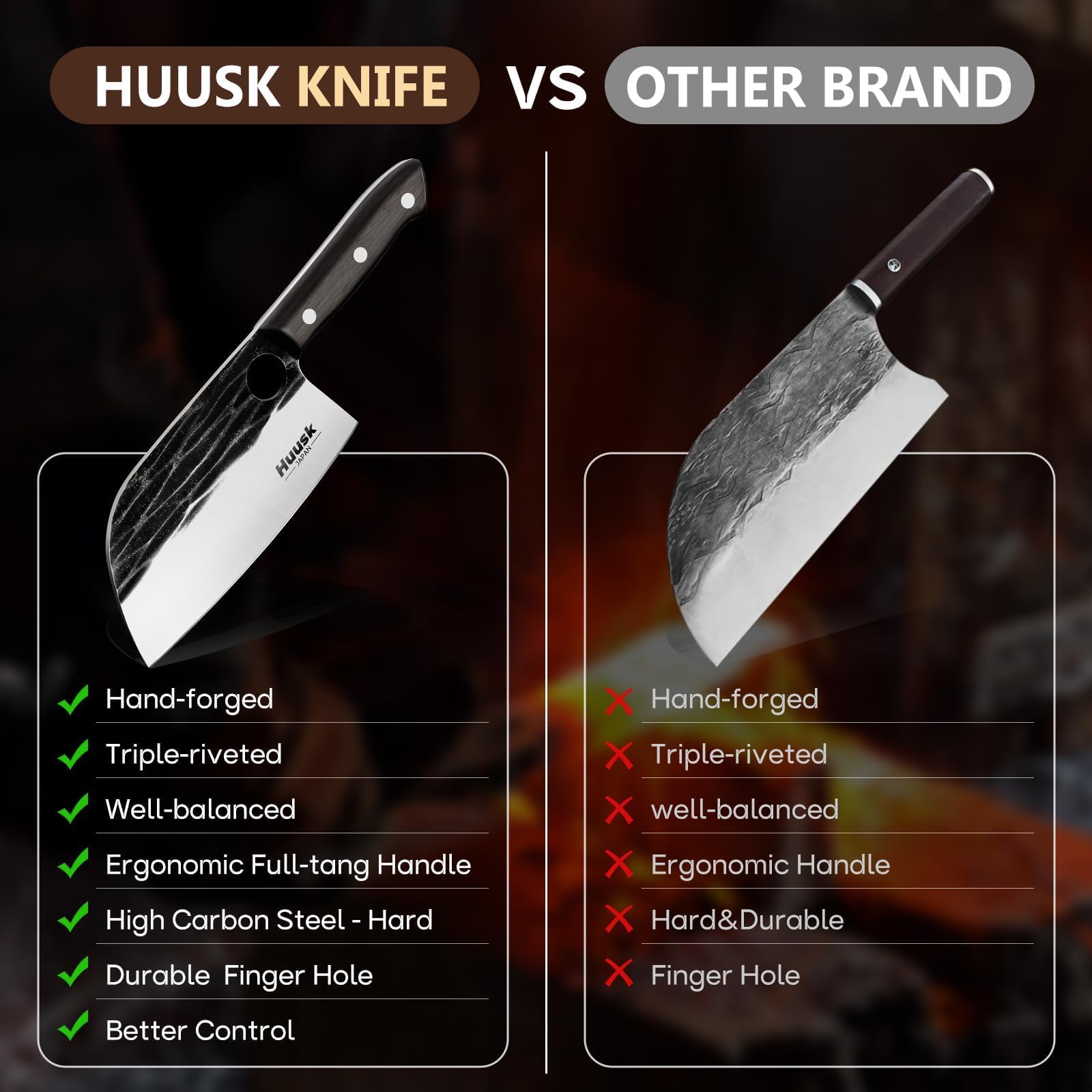 Cuchillo Huusk serbio con funda para almacenamiento seguro