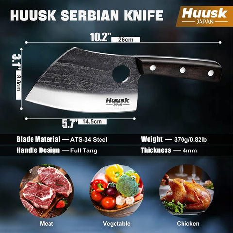 Huusk cuchillo ulu pequeno para camping y cocina