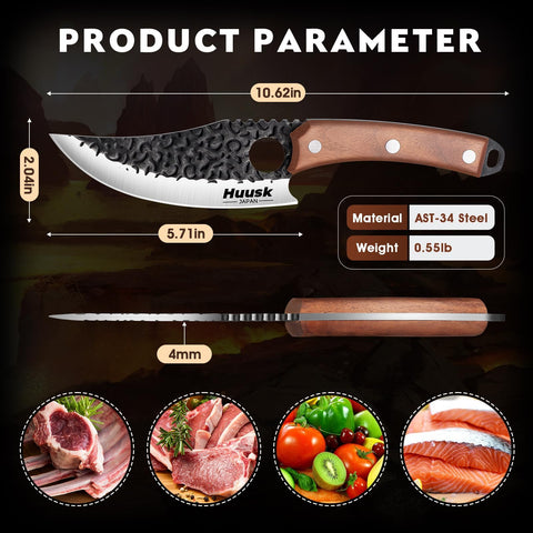 Huusk Cuchillo Vikingo: empuñadura ergonómica para agarre estable durante usos prolongados