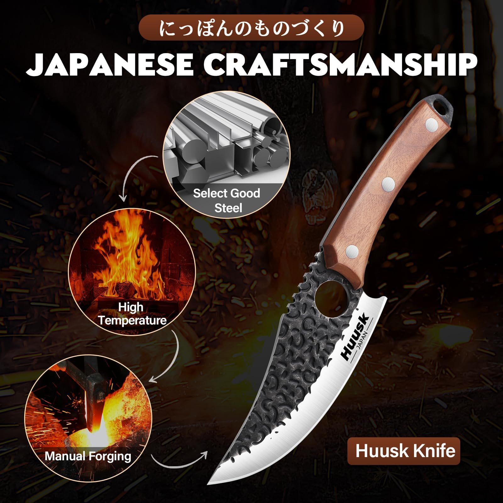 Huusk Cuchillo Vikingo: filo de 15° para cortes limpios y eficientes