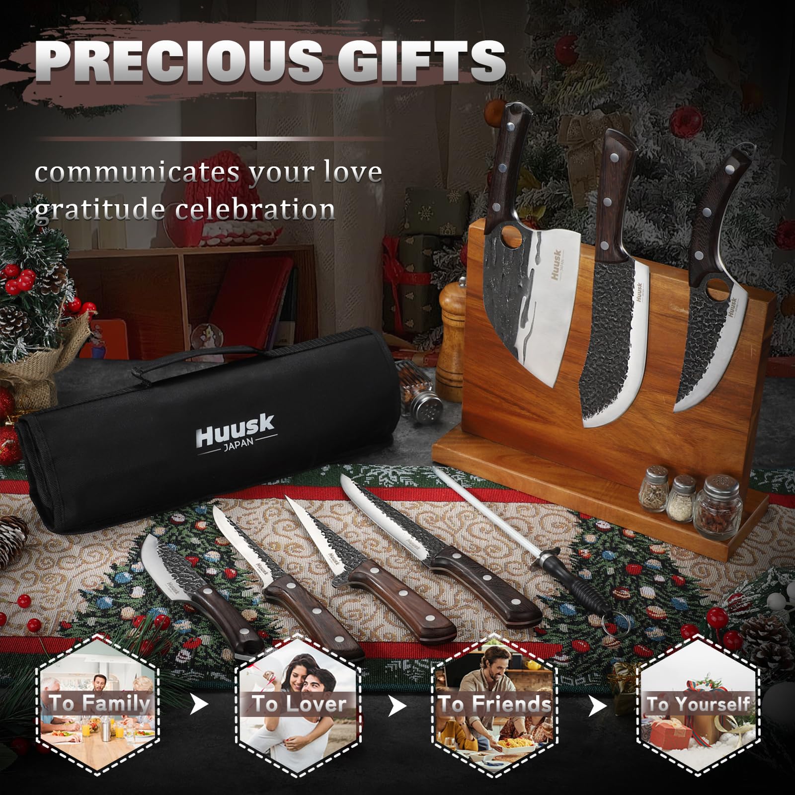 Huusk cuchillo vikingo con mango natural ideal para cortes precisos