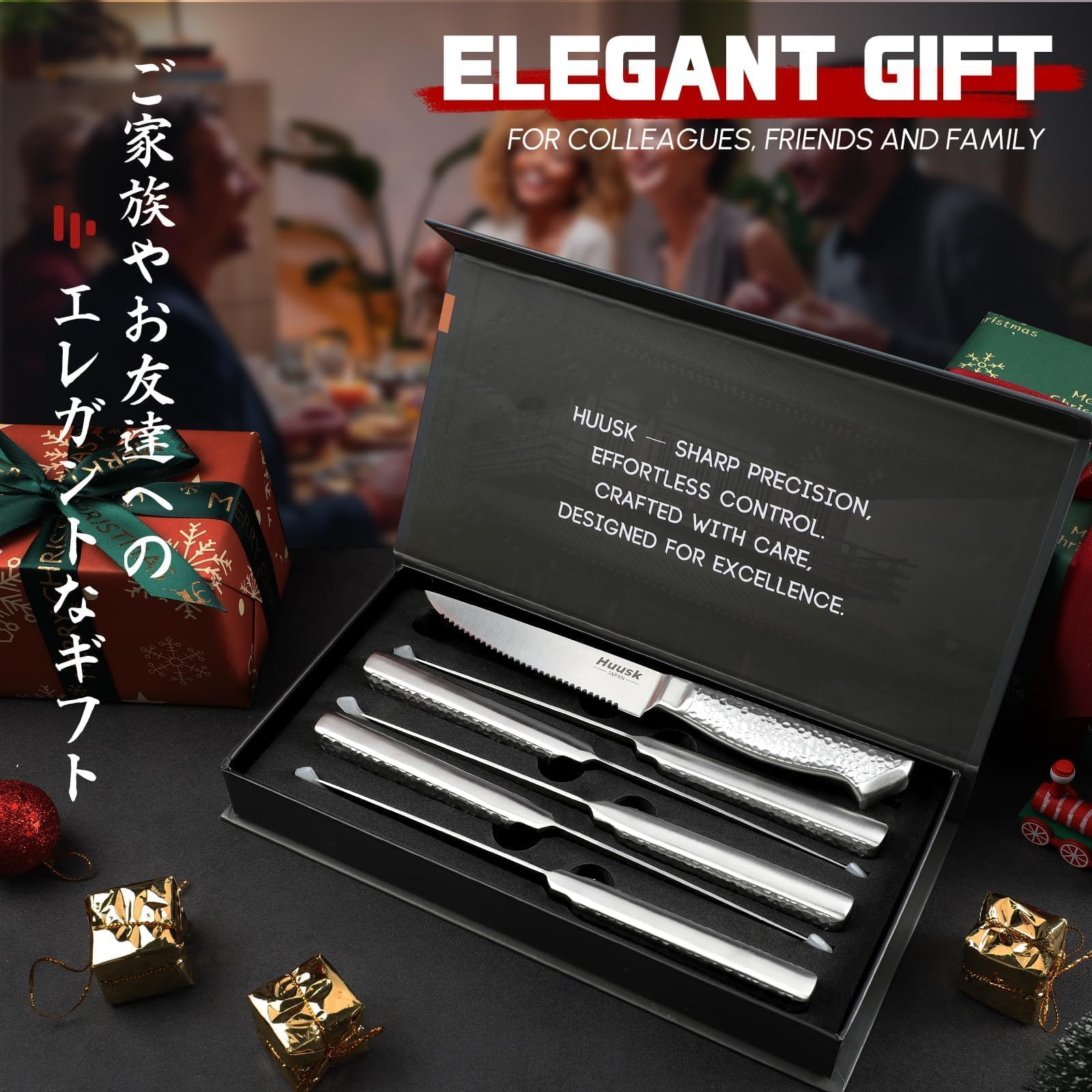 Huusk con mango ergonómico y antideslizante para mayor control al cortar.