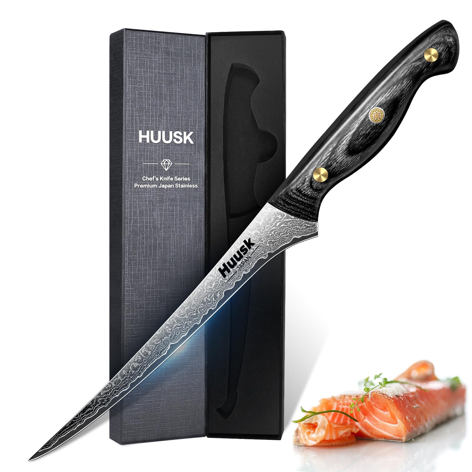 Huusk cuchillo filetear pescado: precisión para filetes frescos sin esfuerzo.