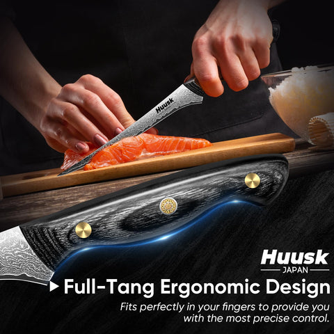 Huusk mango-ebano ergonómico: agarre estable para sesiones largas de cocina.