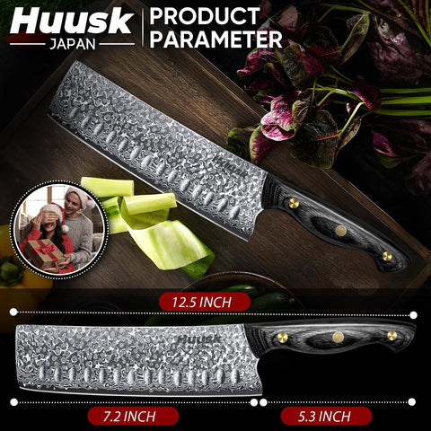 Huusk Nakiri damasco como regalo premium para chef doméstico.