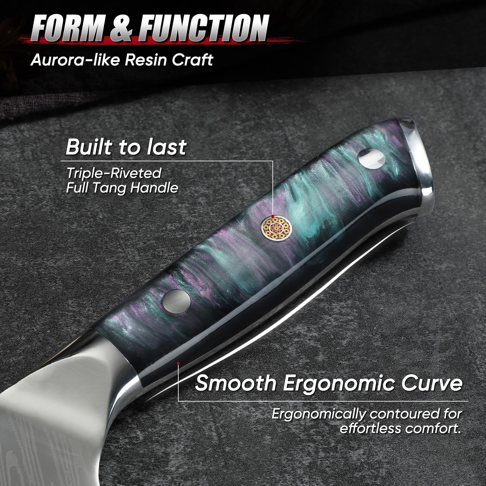 Huusk diseño medio-bolster equilibra el peso para cortes estables.