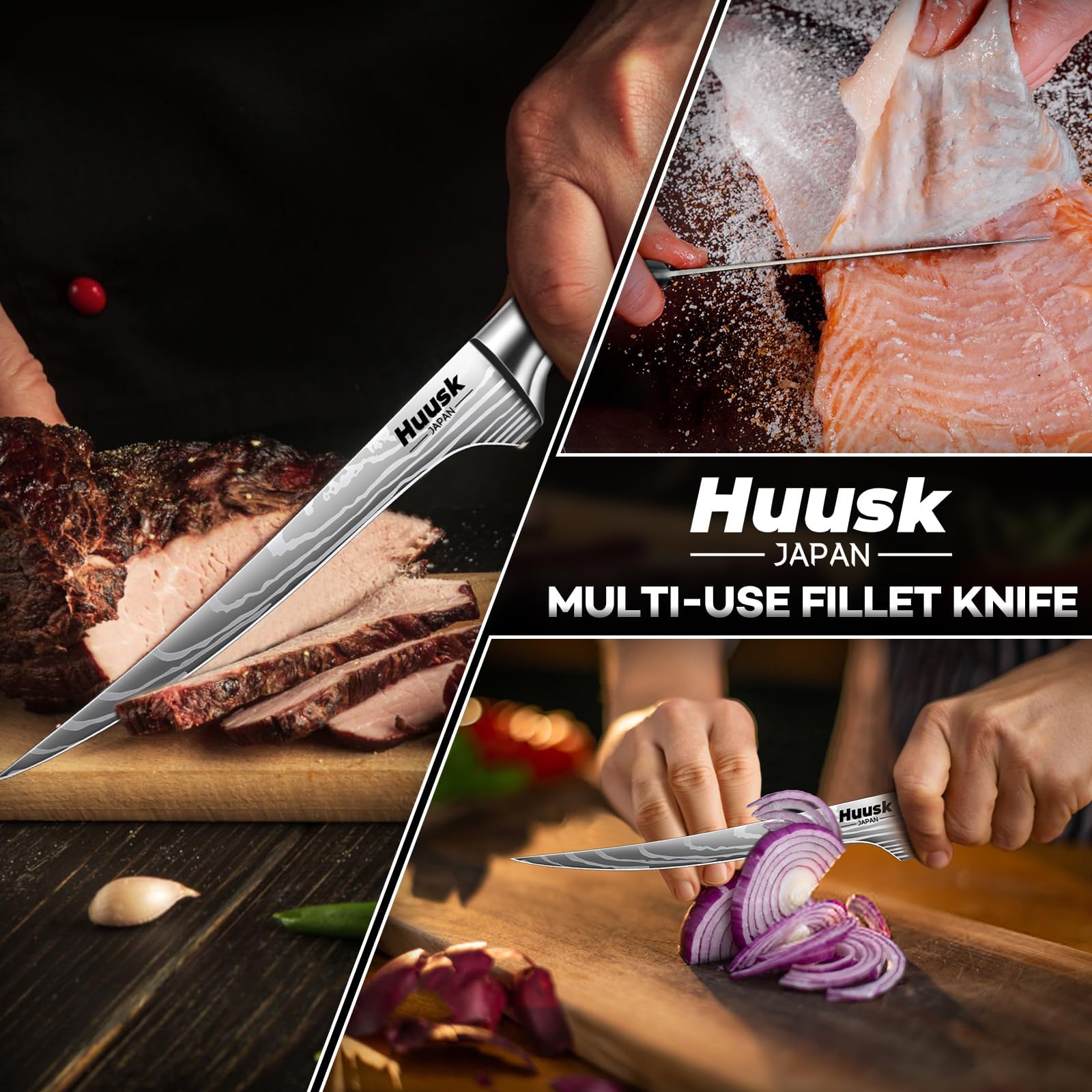 Huusk cuchillo filete para deshuesar aves con precisión y suavidad.